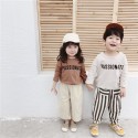 2020 autumn children's new men's and women's Korean autumn children's pants Harlan stripe casual pants 19014