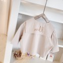 2020 autumn children's new girls' Autumn embroidered Big Lapel autumn shirt 19017 