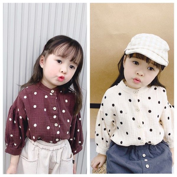 2020 children's autumn new products girls' Autumn small sober shirt cardigan 20156