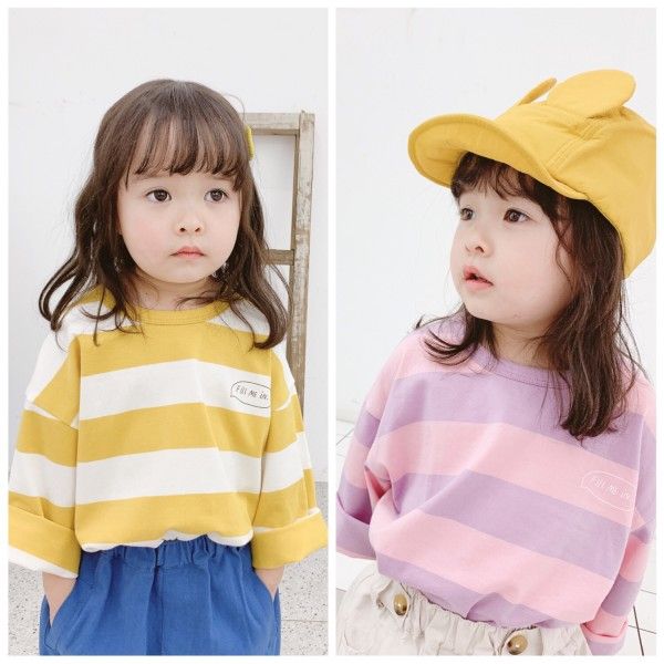 New autumn children's wear 2020 girls' Autumn T-shirt base coat Huzhou Zhili children's wear 19020 