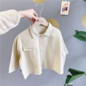 2020 children's spring new children's Korean version Lapel embroidery long sleeve shirt 20135 