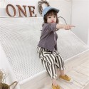 2020 autumn children's new men's and women's Korean autumn children's pants Harlan stripe casual pants 19014