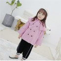 2020 children's clothing autumn and winter new girls' Korean candy color double breasted coat windbreaker 19821 