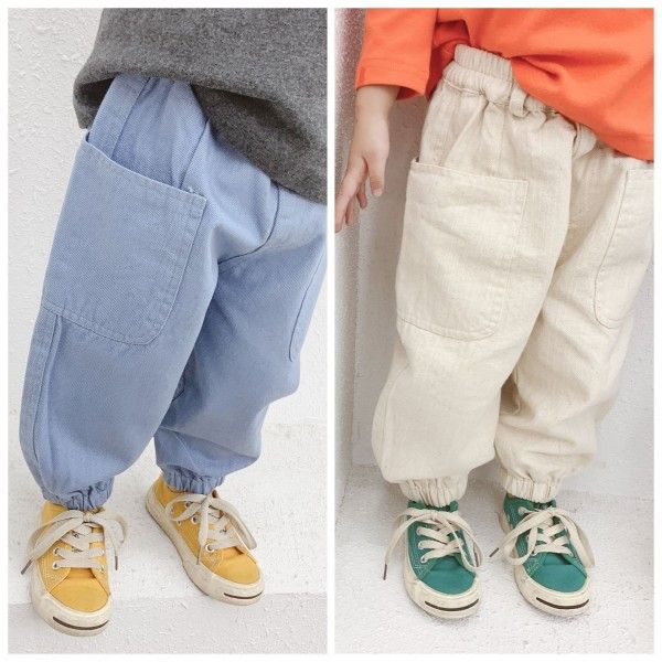 2020 autumn children's wear new children's close legged 9-point pants men's and women's Korean children's pants 19029