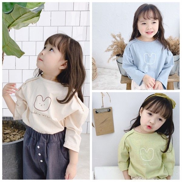 2020 children's autumn new children's Korean printed long sleeve T-shirt