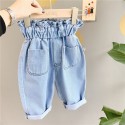 Autumn new products of children's clothing in 2020 autumn new products of girl's autumn clothing Korean high waist jeans with ear edge casual pants 20161 