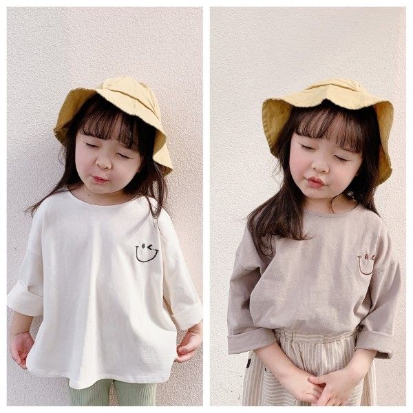 2020 autumn children's wear new girls' Korean printed T-shirt spring and autumn base shirt 20186 