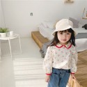 2020 children's autumn new products girls' Korean autumn Lapel floral shirt 20155