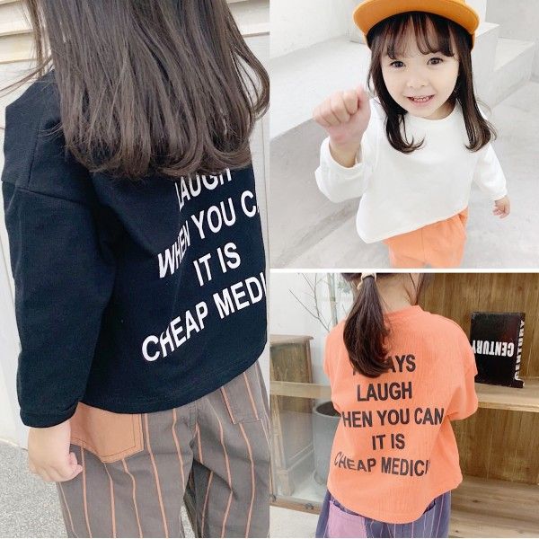 2020 children's autumn new girls' Korean printed sweater 19619