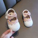 Spring and autumn girls' shoes 1-3 year old baby walking shoes non slip soft sole autumn children's flower princess single shoes 2 