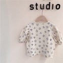 Adbaby children's clothing 2020 summer new girls' summer clothing bubble sleeve hemp cotton short sleeve shirt 20372