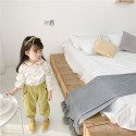 2020 children's autumn new products girls' Korean autumn Lapel floral shirt 20155