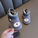 Children's snow boots 1-3 years old men's Plush children's soft soled cotton shoes children's leather boots 2 years old women's walking shoes