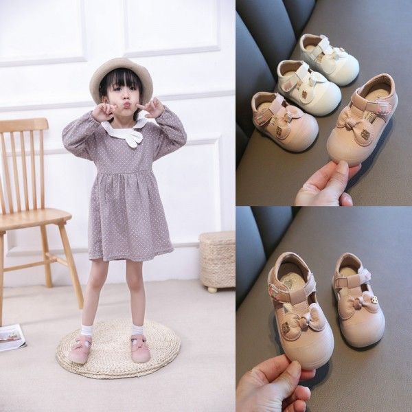 2020 new children's shoes Baotou soft sole soft surface wear resistant and antiskid toddler shoes for children aged 1-2-3 2