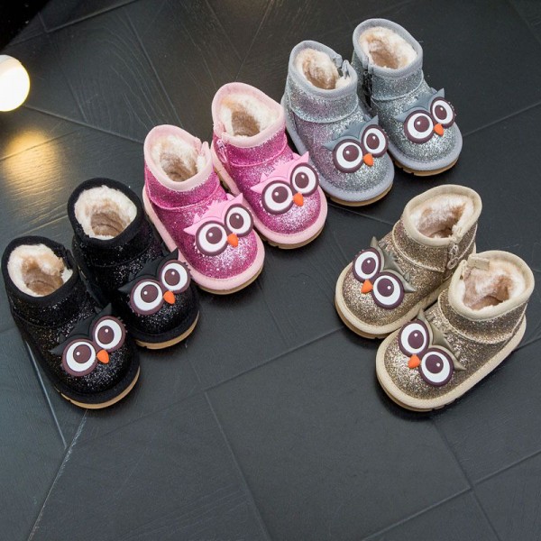 Baby shoes baby toddler snow boots 1-3 years old boys and girls cotton shoes parent child mother daughter non slip soft sole Plush thickening 