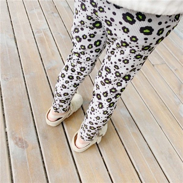 2020 children's autumn new girls' mercerized cotton Leggings 19632