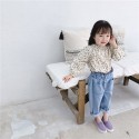 2020 children's autumn new products girl's autumn long sleeve shirt with broken flower fungus edge 20169