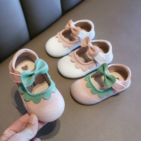 Spring and autumn girls' shoes 1-3 year old baby walking shoes non slip soft sole autumn children's flower princess single shoes 2 