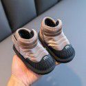Girls' snow boots winter Plush warm cotton shoes 1-3 years old boys' waterproof children's shoes baby soft soled walking shoes 