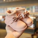 Autumn and winter 2020 new girl princess shoes soft soled 1-2 year old baby walking shoes children's Plush winter cotton shoes