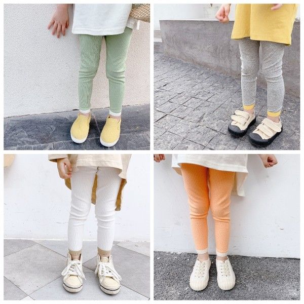 2020 spring children's wear new girls' four color Leggings spring summer 9-point pants 20120