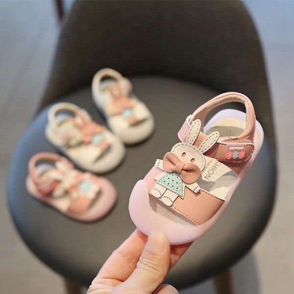 Girls' sandals 1-3-year-old summer soft soled walking shoes girls' baby princess shoes children's 0-2-year-old Baotou shoes 