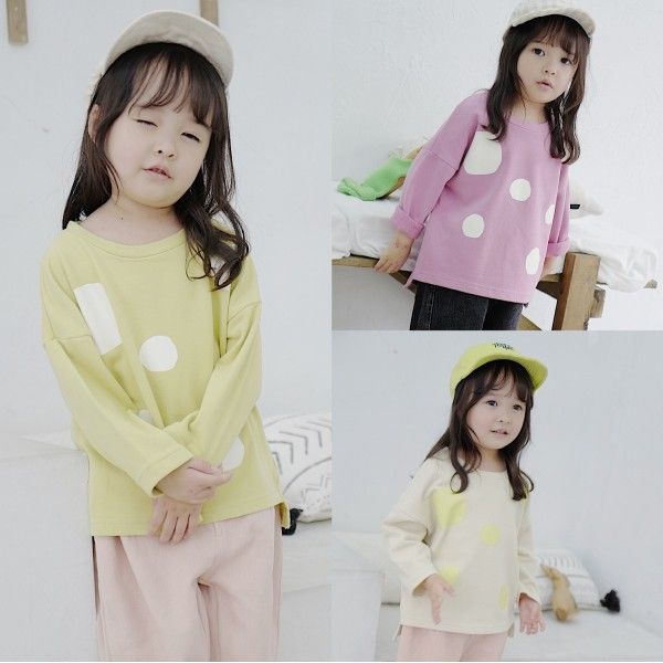 Autumn 2020 children's wear new girls' Korean wave point long sweater 19806 