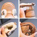 Baby snow boots baby soft soled walking shoes 1-3 years old boys' casual cotton shoes with plush and thickened winter girls' fashion 