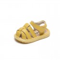 Baby sandals 1-3 years old boys and girls children's soft soled walking shoes children's summer Baotou anti kicking leather shoes