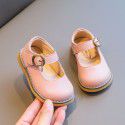 Girls' shoes 2020 new spring autumn children's leather children's soft bottom pea walking shoes British Princess Shoes