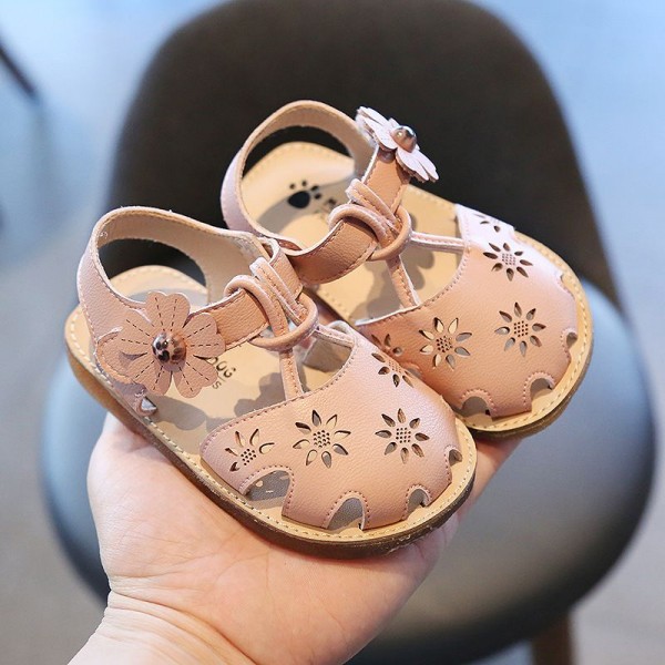 Girls' cool shoes 1-3 years old summer non slip Soft Sole Baby walking shoes 6-12 months old children's princess shoes