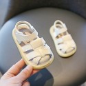 Baby sandals 1-3 years old boys and girls children's soft soled walking shoes children's summer Baotou anti kicking leather shoes