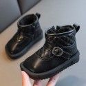 Winter 2020 new small partial snow shoes waterproof and antiskid girl's short boots plush and thickened children's cotton shoes