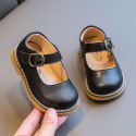 Girls' shoes 2020 new spring autumn children's leather children's soft bottom pea walking shoes British Princess Shoes
