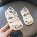 Baby sandals 1-3 years old boys and girls children's soft soled walking shoes children's summer Baotou anti kicking leather shoes