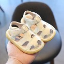 Baby summer sandals men's 2-3 years old leather soft soled walking shoes baby shoes women's bag shoes children's kick proof shoes