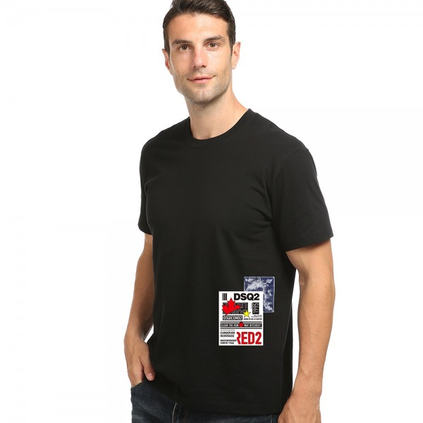 DSQ cotton short sleeve t-shirt men's fashion spring and summer bottom coat sweat absorbing simple men's youth fashion brand cross border distribution