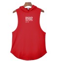 2021 summer new men's hooded cotton T-shirt vest loose fit vest outdoor fitness vest