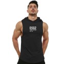 2021 summer new men's hooded cotton T-shirt vest loose fit vest outdoor fitness vest