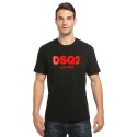 Euro American fashion brand D2 printed men's summer round neck cotton T-shirt DSQ youth half sleeve top bottom shirt