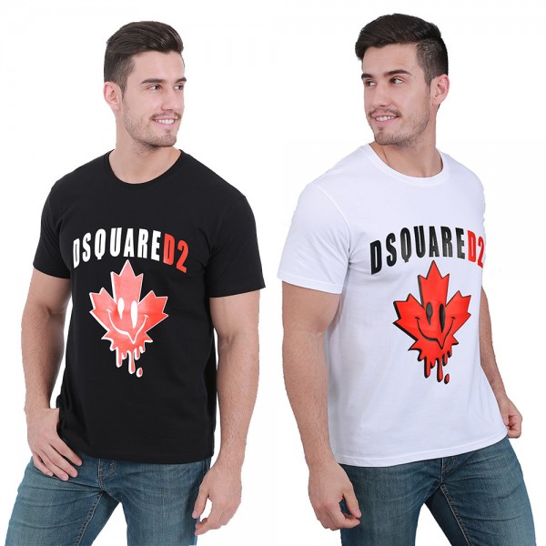 European and American spring and summer new 2021 cross border supply DSQ men's Casual Short Sleeve T-Shirt round neck cotton men's sports vest