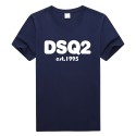 Euro American fashion brand D2 printed men's summer round neck cotton T-shirt DSQ youth half sleeve top bottom shirt