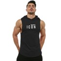 2021 summer new men's sleeveless hooded cotton T-shirt vest running fitness exercise loose fit vest