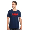 Euro American fashion brand D2 printed men's summer round neck cotton T-shirt DSQ youth half sleeve top bottom shirt