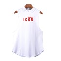 2021 summer new men's sleeveless hooded cotton T-shirt vest running fitness exercise loose fit vest