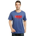 Euro American fashion brand D2 printed men's summer round neck cotton T-shirt DSQ youth half sleeve top bottom shirt