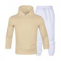 Men's suit autumn and winter new long sleeve Plush hooded foreign trade sweater plus slacks suit
