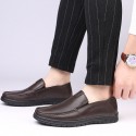 2020 new leather shoes low top comfortable dad shoes pure color versatile classic men's shoes leather support one hair