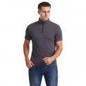 Men's summer 2020 cross border new European and American slim collar cardigan solid color thin Casual Short Sleeve
