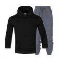 Men's suit autumn and winter new long sleeve Plush hooded foreign trade sweater plus slacks suit